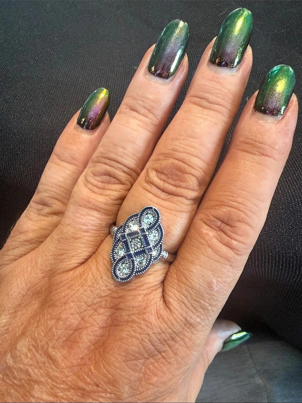 Blue Statement Ring Size 10 Like New